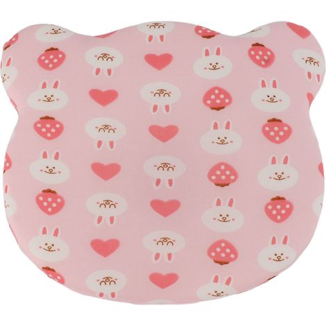 Oreiller Bébé Mémoire Mousse Amovible, Coussin Respirant pour Tête Enfant 4 Saisons Lapin Rose (1/5)