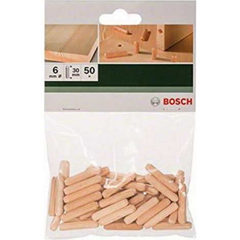 BOSCH - 50 TASSELLI IN LEGNO ZIGRINATI 6x30 (1/4)
