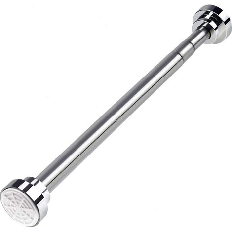 Barre de douche extensible en acier inoxydable, tringle télescopique 90-168cm, poteau suspendu pour salle de bain et placard, sans perçage, 1 pièce (1/5)