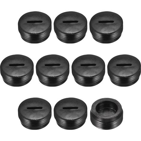 Bouchon Balais Charbon - 10 Pièces - Plastique Noir - Filetage Précis - Pour Moteur Outil Électrique - 18mm x 8mm (1/5)
