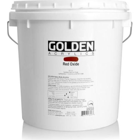 Peinture acrylique - GOLDEN - Oxyde Rouge S1 - 3,78 L - Mixte - Expédié de France