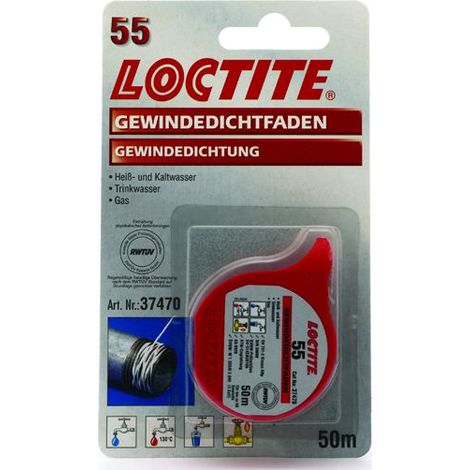 Loctite 55, Gewindedichtfaden 50 m - für Heizung, Trinkwasser und Gas -492004