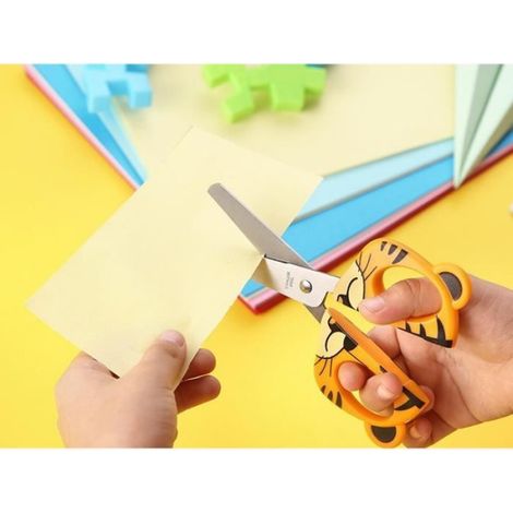 Ciseaux pour Enfants,Paire de Ciseaux forme bande dessinée,Ciseaux en Acier Inoxydable,Poignées Souples et Confortables,Pour enfant (1/4)
