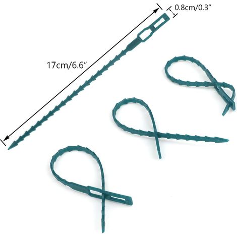 KINGLAKE 200 pièces17 cm Attaches Plantes réglables, Attaches de Tomate Arbre Flexibles, Liens de Jardinage pour Ligatures, Attache Tuteur Jardin en Plastique pour Le Soutien des Plantes (1/4)