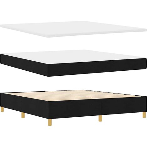 Boxspringbett mit Matratze Schwarz 180 x 200 cm Stoff vidaXL (1/5)