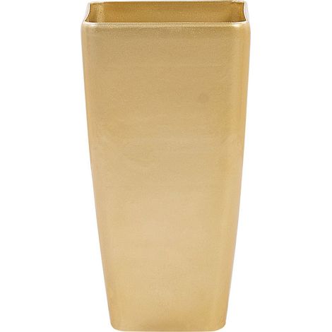 Maceta de mezcla de piedra dorada 30 x 30 cm resistente Modi