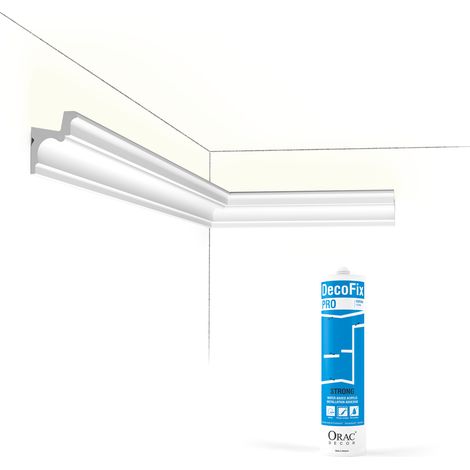 Pack 10 mètres Corniches Plafond C323 avec colle - Orac x Cimaises-et-plus - 5.5 x 4.2 x 200cm (h x p x L) - moulure décorative polyuréthane