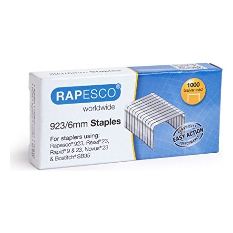 RAPESCO 1235 BOÎTE DE 1000 AGRAFES EN ACIER GALVANISÉ ARGENT