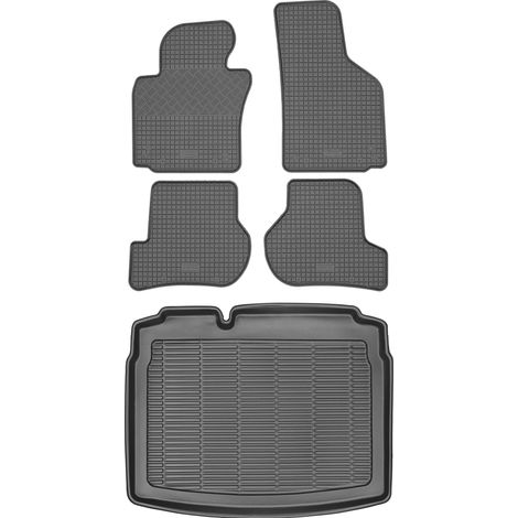 Ensemble de tapis de sol en caoutchouc pour Volkswagen Golf VI Hatchback (2008-2012) + tapis de coffre (1/5)