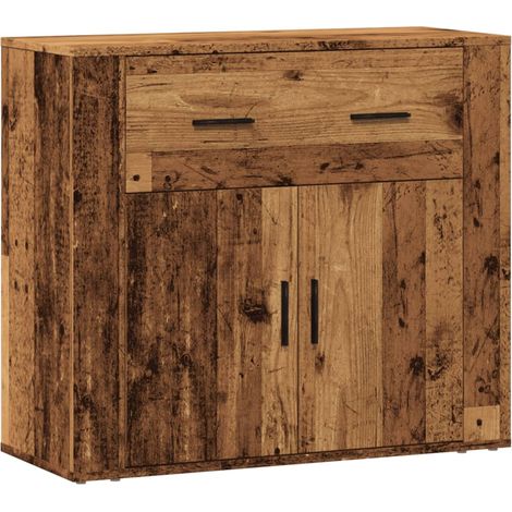 Aparador buffet cómoda mueble mueble de almacenaje organizador cocina salón salón madera vieja 80 x 33 x 70 cm madera contrachapada marrón 020036612