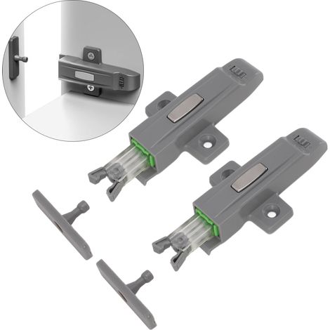 2 ensembles/vente interrupteur à ressort sans poignée avec verrouillage automatique, mécanisme anti-collision pour armoire (1/5)