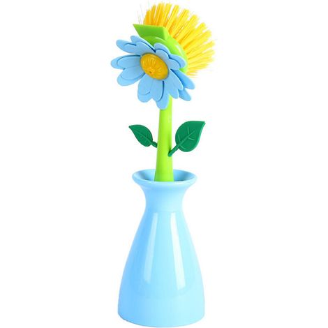 Lntyq Brosse À Vaisselle avec Poignée, Brosse De Nettoyage De Forme De Fleur Amovible Brosse De Cuisine De Salle De Bain Bouple De Salle De Bain Bol À Vaisselle Brosse De Nettoyage (1/5)