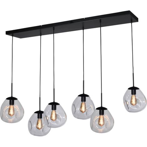 Lampe suspendue Lava 6x verre transparent Ø 24cm - 2761-05-130-25-60061 (1/3)