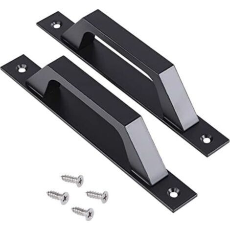 Set mit 2 schwarzen Türgriffen 175 mm für Schiebetüren an Türen, Schränken, Schubladen, Kommoden, Kleiderschränken, Küchenmöbeln oder Kinderzimmern.