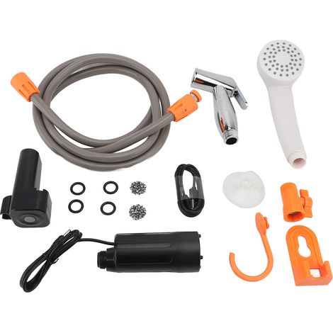 Soffione doccia portatile, batteria da 2200 mAh, pompa elettrica da esterno per lavaggio auto e bagno animali domestici. (1/2)