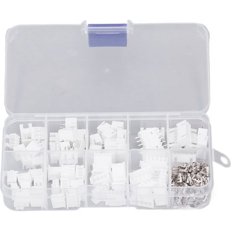 JST connector kit, plastic shell, brass contacts, 2P 3P 4P 5P XH2.54mm, male/female housing, 230 pieces (1/5)