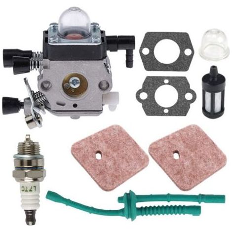 RHG Carburateur pour Stihl Débroussailleuse FS38 FS45 FS55, Kit de Carbu avec Joints, Tuyau, Bougie d'allumage, Filtre à Air et Filtres à Essence (1/5)