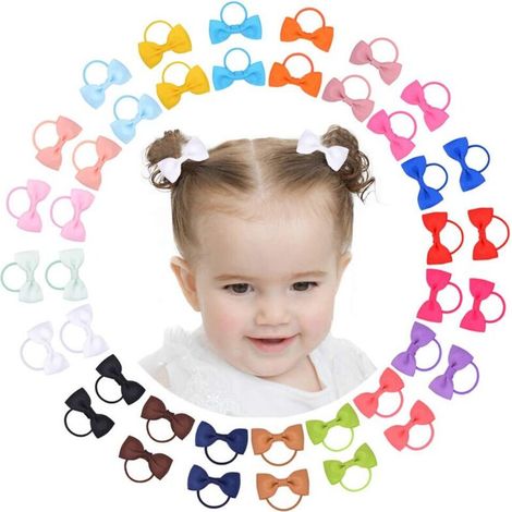 Set mit 40 Mini-Haarspangen (5 cm) aus Gummi für kleine Mädchen, Accessoires für Kinder, Kleinkinder und Babys (1/5)
