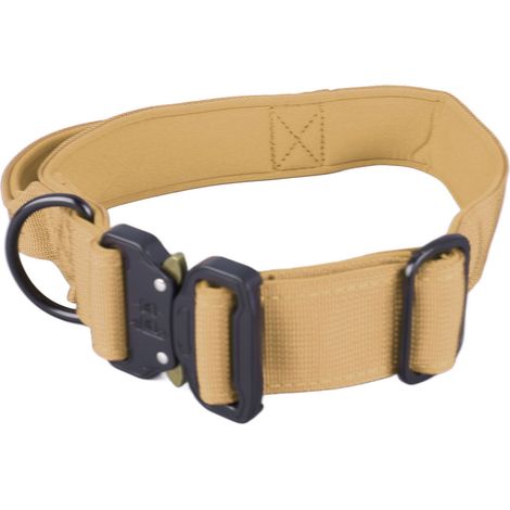 Verstellbares, sicheres und tragbares Hundehalsband aus Polyester mit Kontrollgriff, für mittelgroße und große Hunde, gelb, Größe L. (1/5)