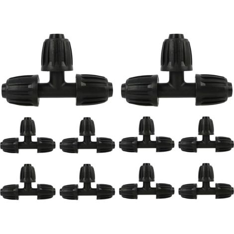 Bardusch 10 Pièces Connecteurs en T pour Système d'Irrigation Goutte à Goutte, Adaptateurs de Robinet en Plastique Durable 13mm 1/2", pour Jardinage, Agriculture et Serres (1/5)
