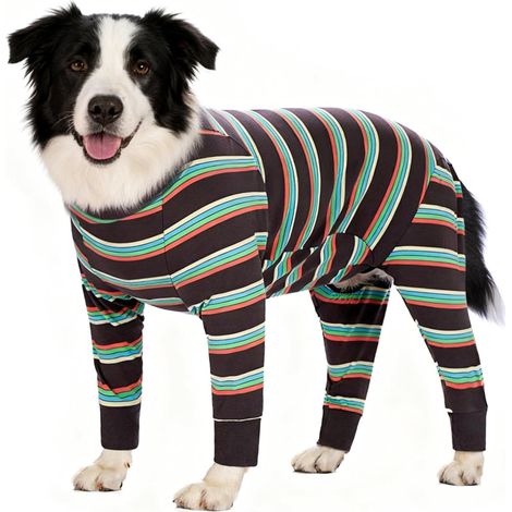 1 Combinaison de récupération, polyester coton, respirant élastique, alternative cône, chien stérilisation post opératoire (1/4)