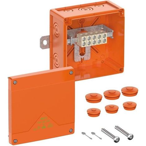 Spelsberg WKE 4-5 x 4² Brandschutzdose, Abzweigkasten, Funktionserhalt E30-E90, IP66, orange, 150 x 150 x 85 mm
