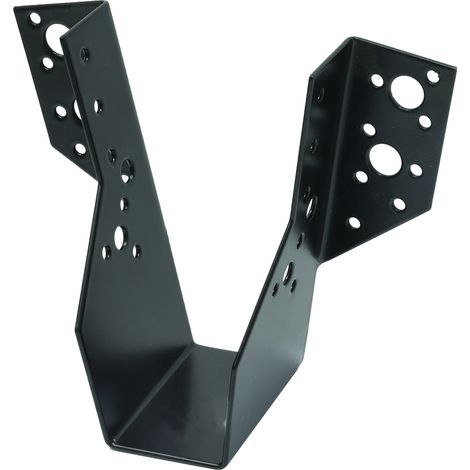 Support de poutre à lèvres pliées noir galvanisé pour poutres de