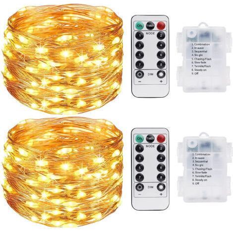 Indoor String Lights 10m, 100 LEDs, with Remote Control, IP65 Waterproof, 3 Copper Wire Fairy Lights for Outdoor Christmas Parties and Weddings, Warm White [Energy Class (1/5)