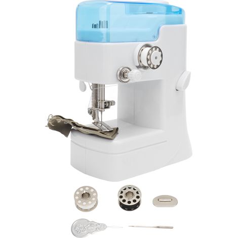 Mini machine à coudre multifonction portable en ABS, alimentée par piles, idéale pour les enfants et leurs loisirs créatifs. (1/5)