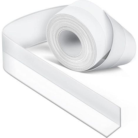 Joint Silicone Blanc Salle de Bain, Joint Salle de Baignoire, Ruban D'étanchéité, Anti-Moisissure et Imperméable, Ruban Adhésif doux Adapté à la Cuisine, les Toilettes, le Coin (1/4)