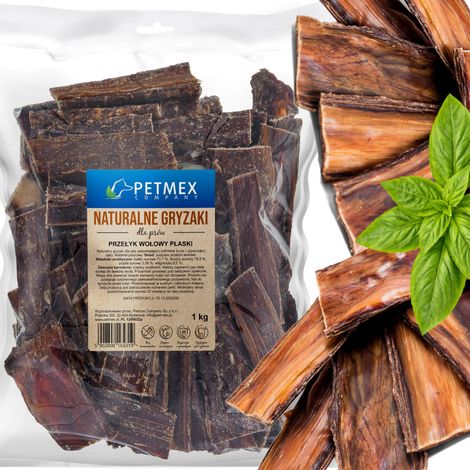 Delikatesse, natürlicher Kausnack für Hunde, Rindfleisch-Speiseröhren-Flachfutter Petmex 1 kg (1000 g)