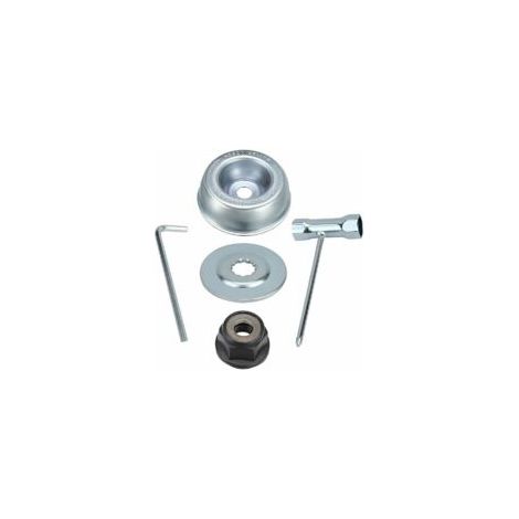 Tête de débroussailleuse 5pcs kit ecrou Tete debroussailleuse Pour STIHL Tondeuse à Gazon, Plaque De Lame En Métal De Boîte De Vitesses De Tondeuse à Gazon pour STIHL FS55 FS56 FS120 FS130 FS130R FS20