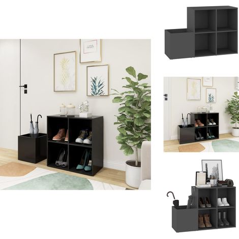 Armoire à chaussures entrée gris 105x35,5x70 cm bois ingénierie - Meuble Rangement Chaussures - Armoire Chaussure Entree - Organisateur Chaussures - Rangements Intérieur - Étagere Chaussures (1/5)