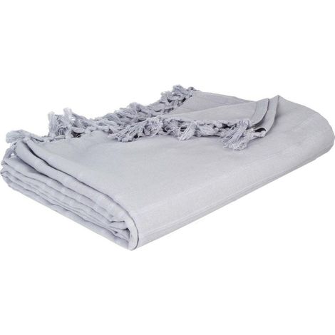 Copriletto in cotone grigio topo 160x220cm - Atmosphera créateur d'intérieur