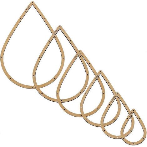 Ensemble de 6 gabarits en forme de larme pour vitraux, 6 tailles, panneaux en MDF aspect bois, outil de fabrication de vitraux. (1/5)