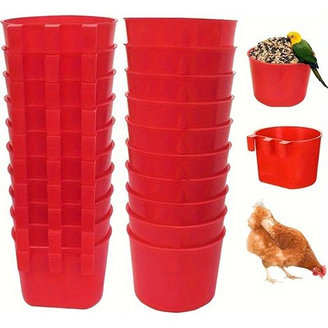 20 mangeoires pour poules et lapins, conçues spécifiquement pour les cages, avec des abreuvoirs suspendus pour les poules. (1/5)