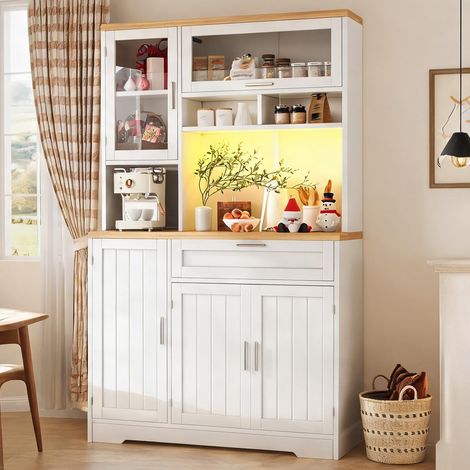 Buffet coloris blanc en mDF métal 104 x 40 x 180 cm (1/5)