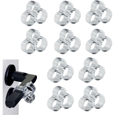 Lot de 10 butoirs de poignée de porte transparents pour protéger les murs et les meubles - Pour salle de bain, bureau (1/5)
