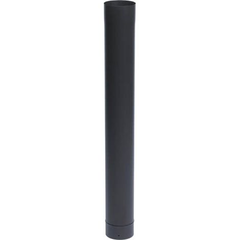 TEN – Tuyau rigide 344015 – Conduit de fumée en acier émaillé noir mat 100 cm D139 mm – Résistant aux acides et fortes températures