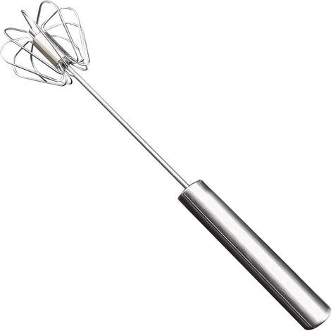 Fouet Semi-Automatique, Fouet Rotatif pour œufs en Acier Inoxydable, Fouet Ballon Pour, Fouet à œufs, Mousseur de Lait (1/5)