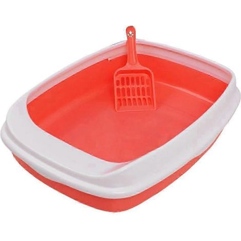 Bac à litière coloré pour chat avec clôture-Random