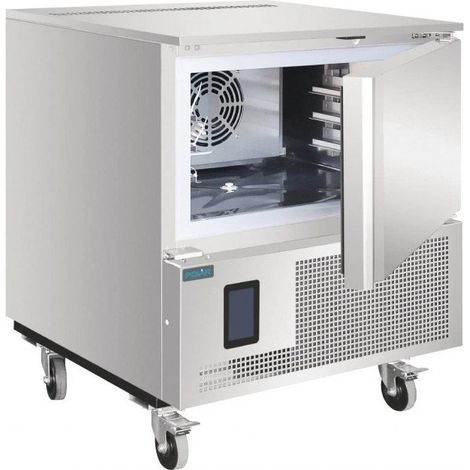 Cellule inox de refroidissement 5 x GN 1/1, commandes tactiles, sur roulettes, 720 W, 220 V - MONO
