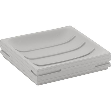 Portasapone d'appoggio in resina QU11 Gedy serie QUADROTTO Grigio (1/2)