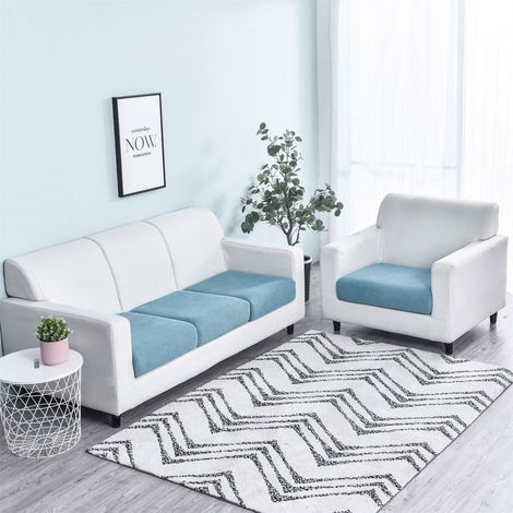 Housse De Coussin De Canapé - Élastique Haute Résilience - Pour Coussins De Siège De 50 À 280 Cm - Bleu - 1 Pièce (1/4)