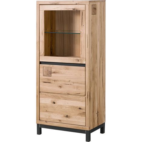 Vitrine Wildeiche 65x40x148 bianco geölt VILLANDERS 204