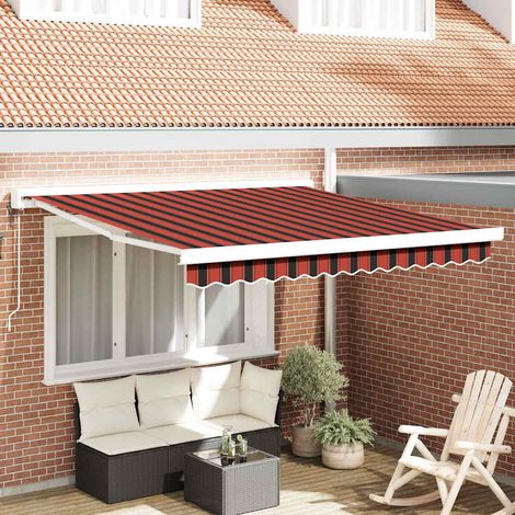 Markise Orange und Braun 300 x 250 cm Polyester und Aluminium