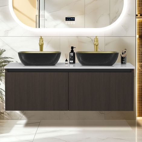 LUVODI Aluminium Bathroom Vanity With Countertop Sink Copper Faucet Set (1/5)