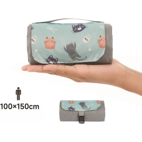 Manta de picnic, Impermeable, ultraligera y compacta, Manta verde para exteriores, acampadas, playa y senderismo, verde oscuro, 150 x 210 cm (1/5)