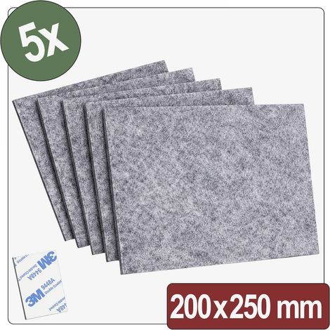Quadrios 26SA117 Feltrini autoadesivo, rotondo Grigio (L x L x A) 200 x 250 x 4 mm 5 pz.