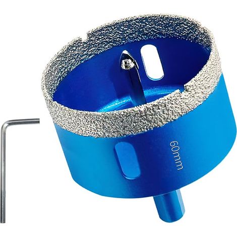 Scie Cloche Diamantée 60mm avec Foret Guidage de Centrage, Professionnelle Foret Diamanté Brasé pour Carrelage, Porcelaine, Verre, Marbre (1/5)